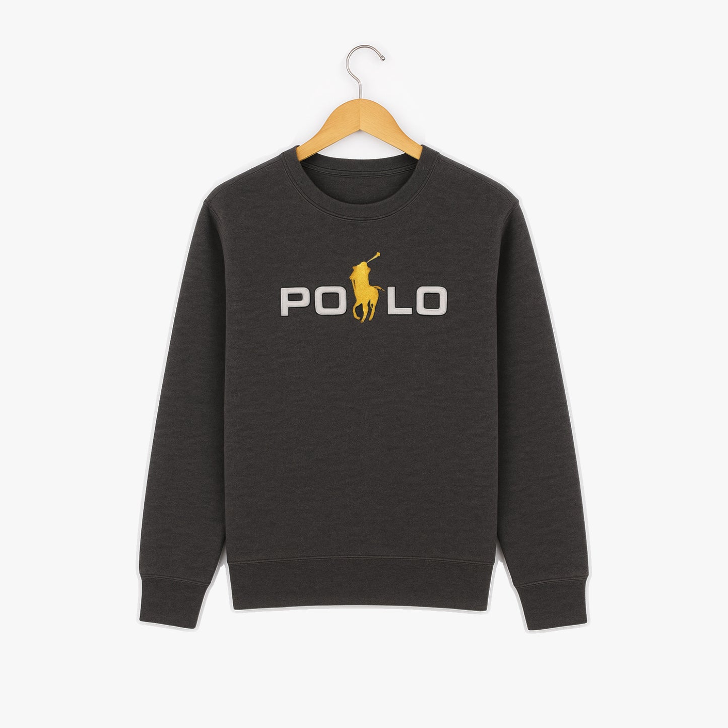 Charcoal Gray Polo Sweatshirt