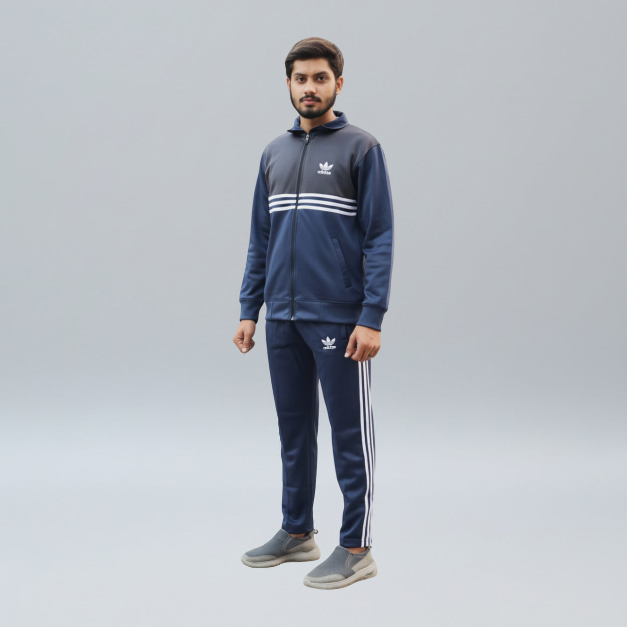 Navy Blue & Charcoal Gray Tracksuit