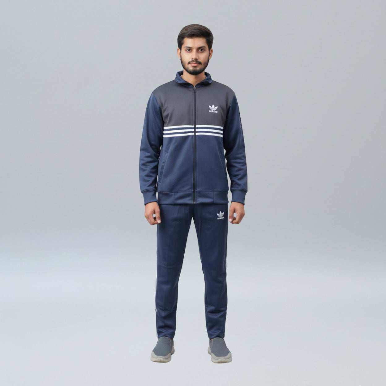 Navy Blue & Charcoal Gray Tracksuit