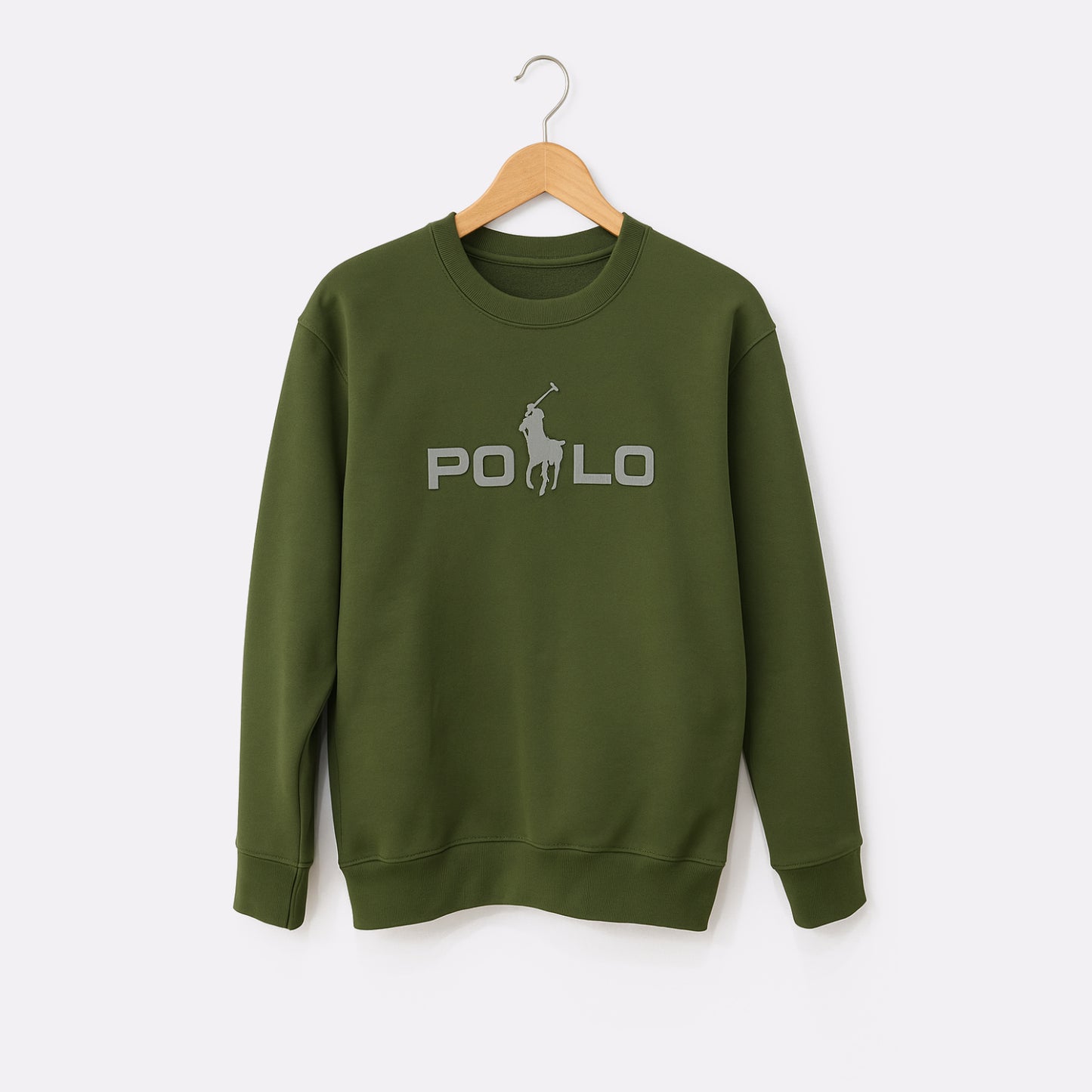Olive Green Polo Sweatshirt