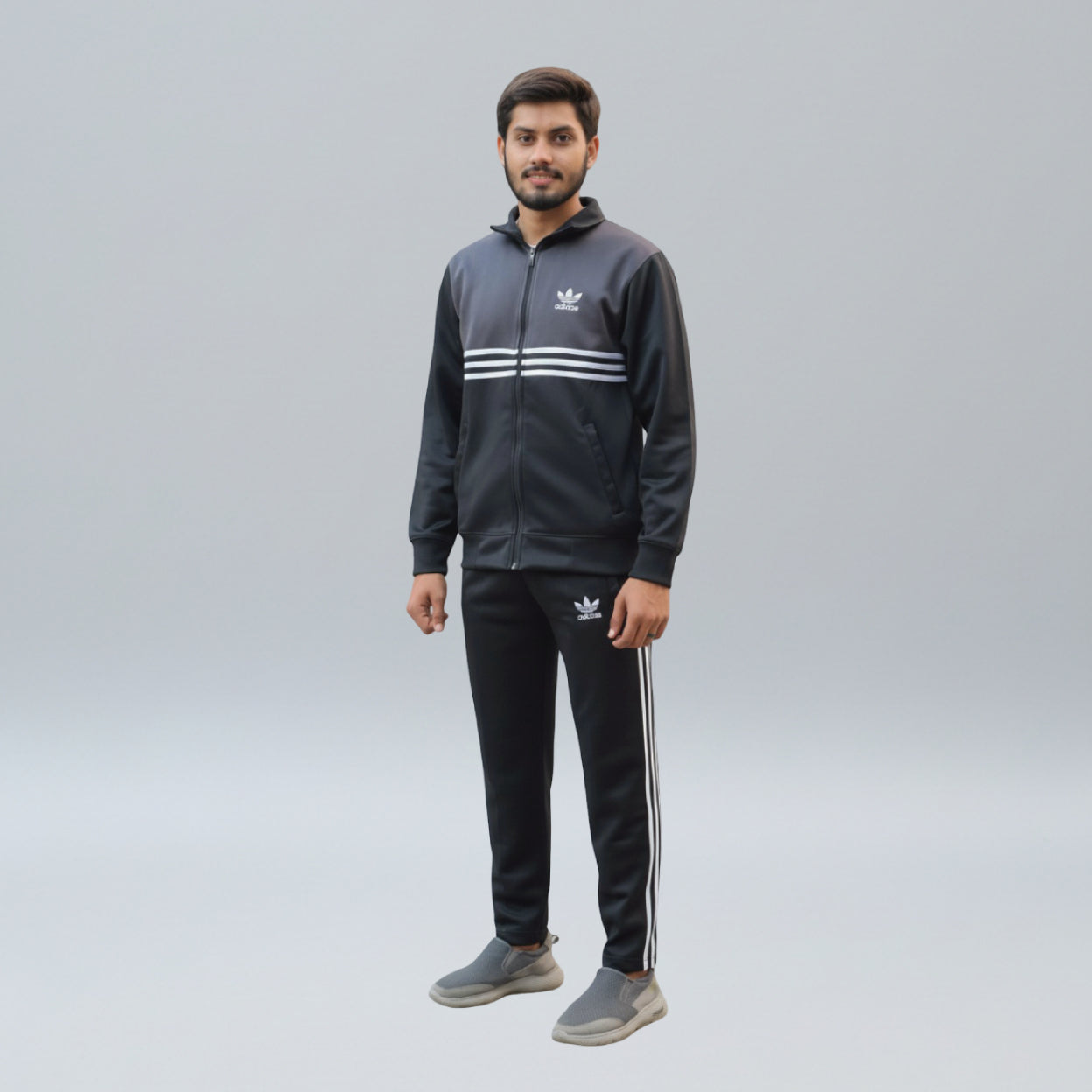 Black & Charcoal Gray Tracksuit