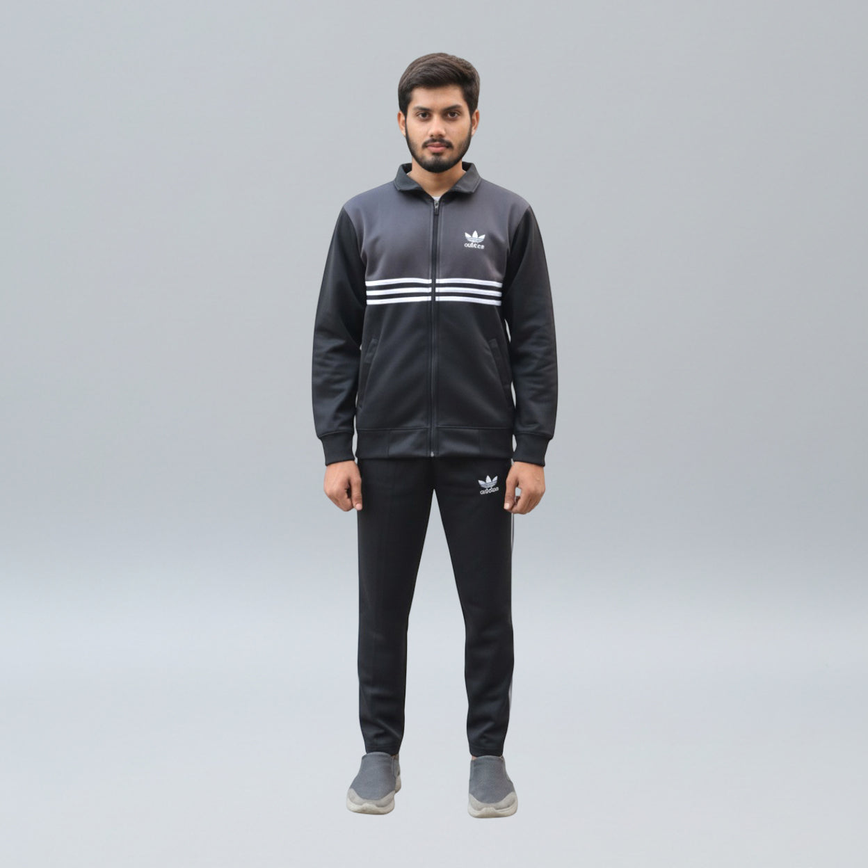 Black & Charcoal Gray Tracksuit