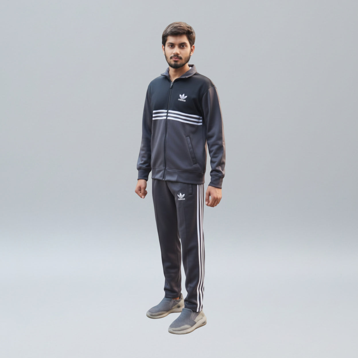 Charcoal Gray & Black Tracksuit