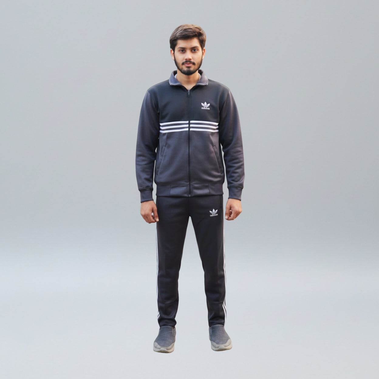 Charcoal Gray & Black Tracksuit
