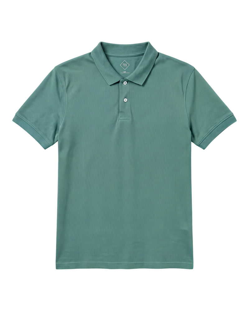 Men's Sea Green Solid Polo Shirt
