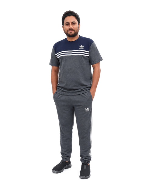 Men's Adidas tracksuit set in Charcoal Gray and Navy