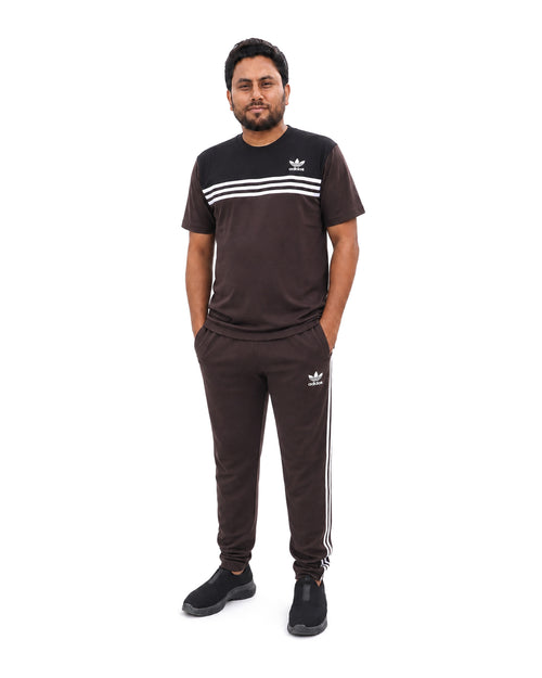Men's Adidas tracksuit set in Dark Brown