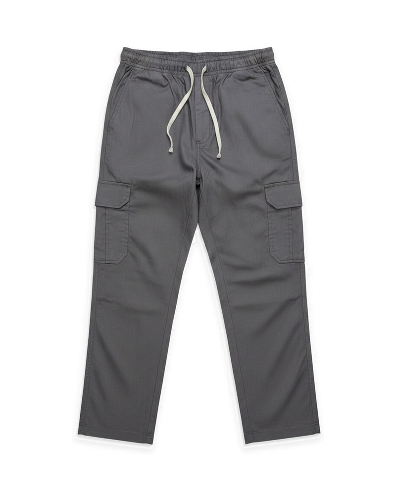 Men's Charcoal Gray Drawstring Cargo Trousers